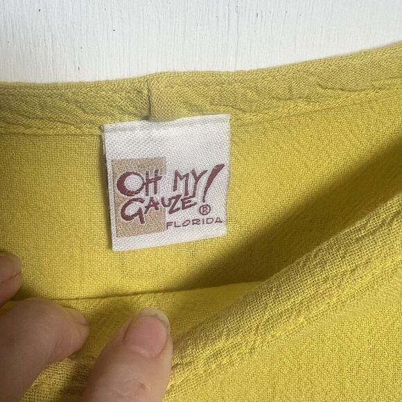 Oh My Gauze! women's top size 1 Yellow hi low Lagenlook. Cc - Picture 4 of 5